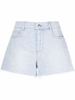 Stella McCartney short en jean à logo Stella - Bleu