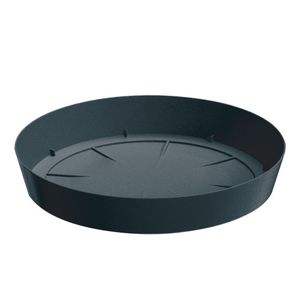 Opvangschaal/onderschaal bloempot/plantenpot - antraciet - rond - Dia 12,5 cm   -