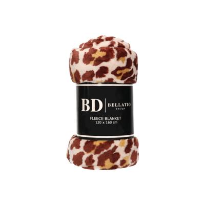 Bellatio design Plaid - fleece deken - in panter dieren print - 120 x 160 cm