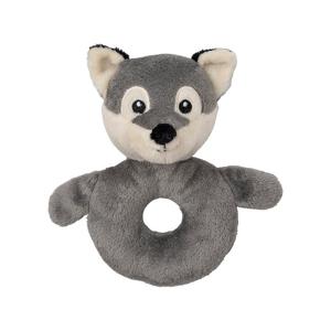 Nature Planet Dieren baby rammelaar - wolf - pluche - 10 x 15 cm - speelgoed