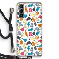 Kleurrijke katten: Samsung Galaxy S21 Transparant Hoesje met koord