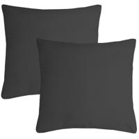 Stof Textile sierkussen Nelson - 2x - donkergrijs - 60 x 60 cm - bank kussens - polyester
