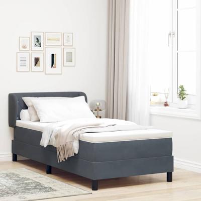Boxspringbed met donkergrijs fluwelen matras 80x200 cm