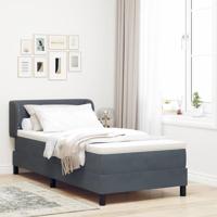 Boxspringbed met donkergrijs fluwelen matras 80x200 cm