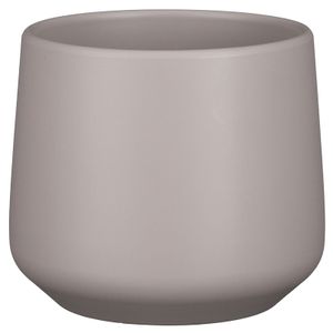 Bloempot mat taupe keramiek voor kamerplant H15.5 x D17 cm