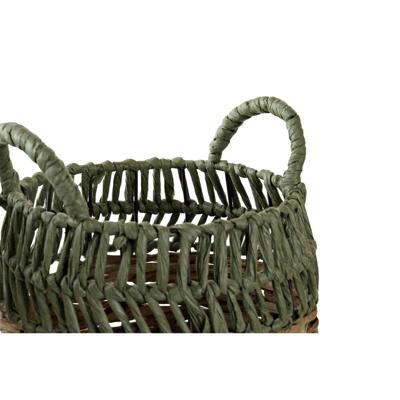 Basket spelset DKD Home Decor Groen Natuurlijk Boho 33 x 33 x 40 cm Rotan 4 Kg 2 Onderdelen