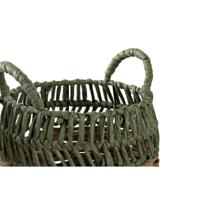 Basket spelset DKD Home Decor Groen Natuurlijk Boho 33 x 33 x 40 cm Rotan 4 Kg 2 Onderdelen