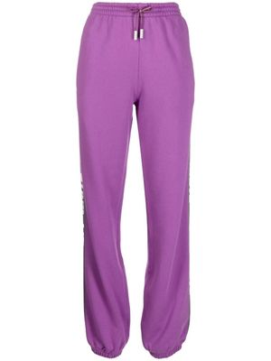 Off-White pantalon de jogging en coton à bandes logo - Violet