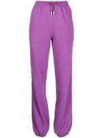 Off-White pantalon de jogging en coton à bandes logo - Violet