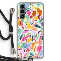 Watercolor Brushstrokes: Samsung Galaxy S21 Transparant Hoesje met koord