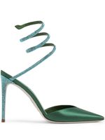 René Caovilla Chloe crystal 105mm pumps - Vert