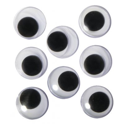 Zakje met 24x stuks zelfklevende wiebel oogjes 20 mm