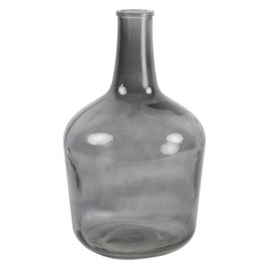 Countryfield Vaas - transparant grijs - glas - XL fles vorm - D25 x H42 cm   -