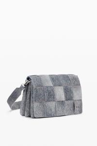 Gevlochten tas met denim-effect - BLUE - U