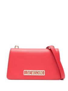 Love Moschino sac à bandoulière en cuir à plaque logo - Rouge