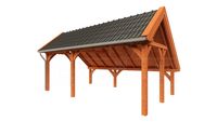 Trendhout Kapschuur de Hoeve XL 650x440 cm- Kapschuurdak- Onbehandeld lariks Douglas hout- Trendhout