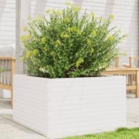 VidaXL Plantenbak 80x80x45,5 cm massief grenenhout wit