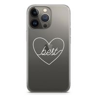 Best heart pastel: iPhone 13 Pro Transparant Hoesje Best heart pastel: iPhone 13 Pro Transparant Hoesje