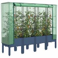 Plantenbak verhoogd met kashoes 160x40x140 cm rattanlook