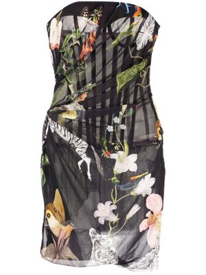 Monse robe-bustier courte à design drapé - Noir