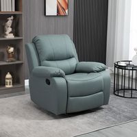 HOMCOM fauteuil met kantelverstelling tot 135Â°, 360 graden draaibaar, 93 cm x 100 cm x 98 cm, stalen frame, groen