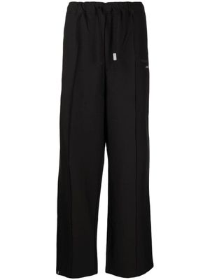 izzue pantalon droit à plaque logo - Noir