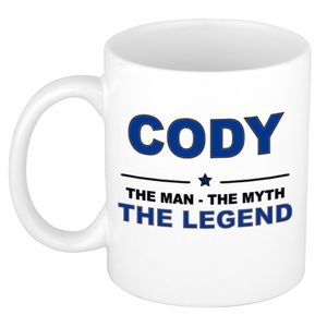 Cody The man, The myth the legend cadeau koffie mok / thee beker 300 ml