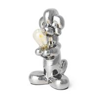 Poedel lamp XXL - zilverkleurig - 38 cm