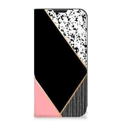 Samsung Galaxy Xcover 6 Pro Stand Case Zwart Roze Vormen