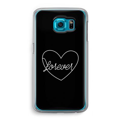 Forever heart black: Samsung Galaxy S6 Transparant Hoesje