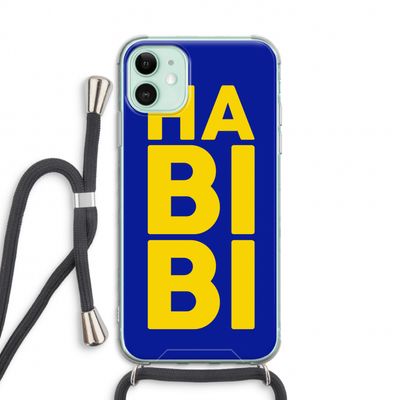 Habibi Blue: iPhone 11 Transparant Hoesje met koord
