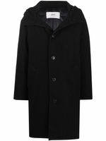 AMI Paris manteau boutonné à capuche - Noir