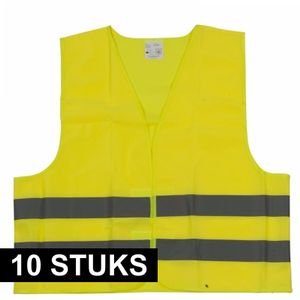 10x Gele veiligheidsvesten voor volwassenen   -