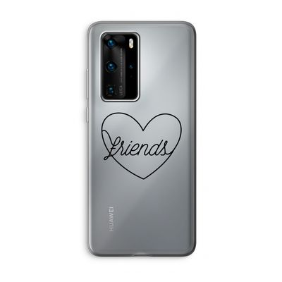 Friends heart black: Huawei P40 Pro Transparant Hoesje