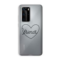 Friends heart black: Huawei P40 Pro Transparant Hoesje