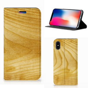 Apple iPhone X | Xs Book Wallet Case Licht Hout