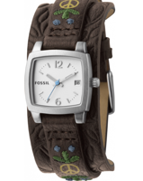 Horlogeband Fossil JR1105 Onderliggend Leder Bruin 12mm