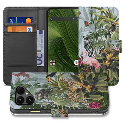 Bookcase Hoesje Voor Fairphone 6 | Jungle Design Met Pasjes En Pu-Leer Afwerking
