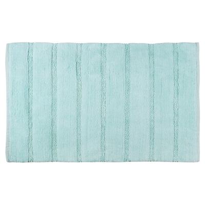 Differnz Stripes badmat 100% katoen - geschikt voor vloerverwarming - 45 x 75 cm - lichtblauw