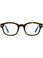 TOM FORD Eyewear lunettes de vue Blue Block à monture carrée - Marron