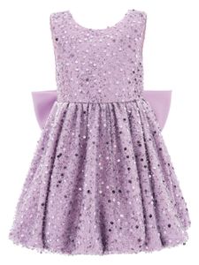 Tulleen robe ornée de sequins Ainsley à nœud oversize - Violet