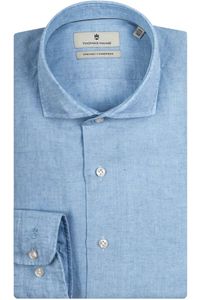 Thomas Maine Tailored Fit Linnen hemd lichtblauw, Effen