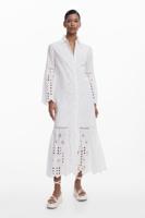 Geperforeerde maxi-jurk - WHITE - XL