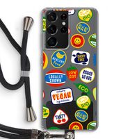 Fruitsticker: Samsung Galaxy S21 Ultra Transparant Hoesje met koord