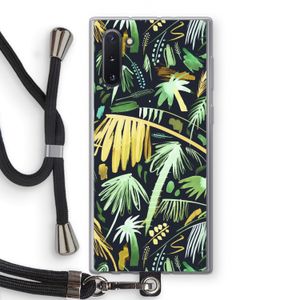 Tropical Palms Dark: Samsung Galaxy Note 10 Transparant Hoesje met koord