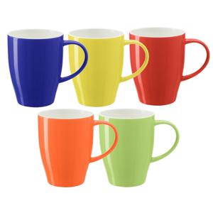 Koffie mokken/bekers Paris - 5x - porselein - multi kleuren - 350 ml - stijlvolle vorm