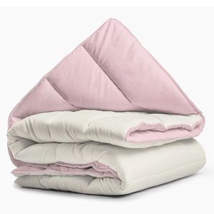 Dekbed zonder Overtrek - All Year - Creme/Roze (Warmteklasse 2)-2-persoons (200 x 200/220 cm)