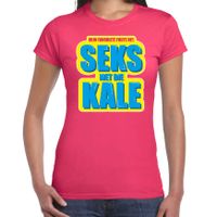 Foute party Seks met die Kale verkleed t-shirt roze dames - Foute party hits outfit/ kleding - thumbnail