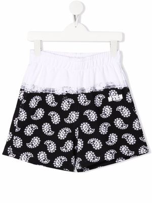 MSGM Kids short à imprimé cachemire - Blanc