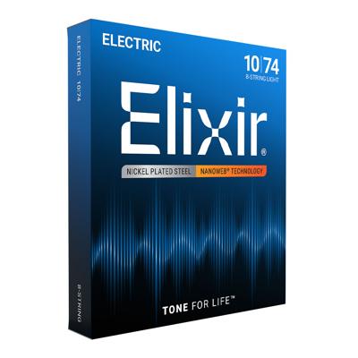 Elixir 12062 Nanoweb Snaren voor 8-Snarige Elektrische Gitaar (10-74)